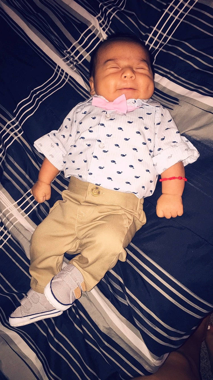 Deangelo joined the competition — help win amazing prizes! baby, cheek, child, cool, person, sitting, skin, smile, toddler