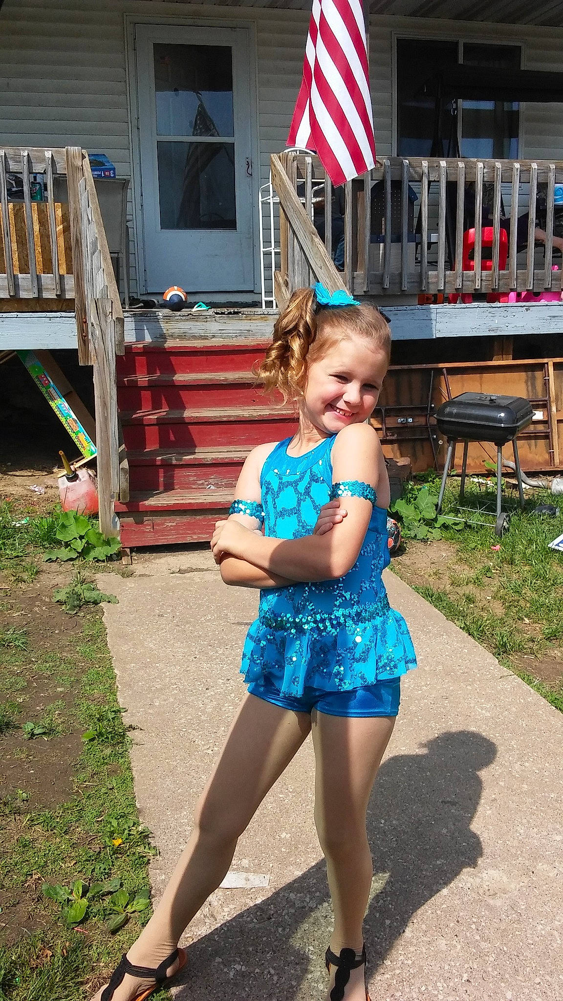 Aubrey is registered to the contest to win money with this photo: blue, child, dress, electric_blue, fun, joy, person, smile, summer, toddler, vacation