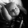 baby, black_and_white, blanket, calm, child, closeup, cozy, cute, face, indoors, infant, newborn, peaceful, portrait, relaxed, resting, serene, sleeping, soft_light, wrapped