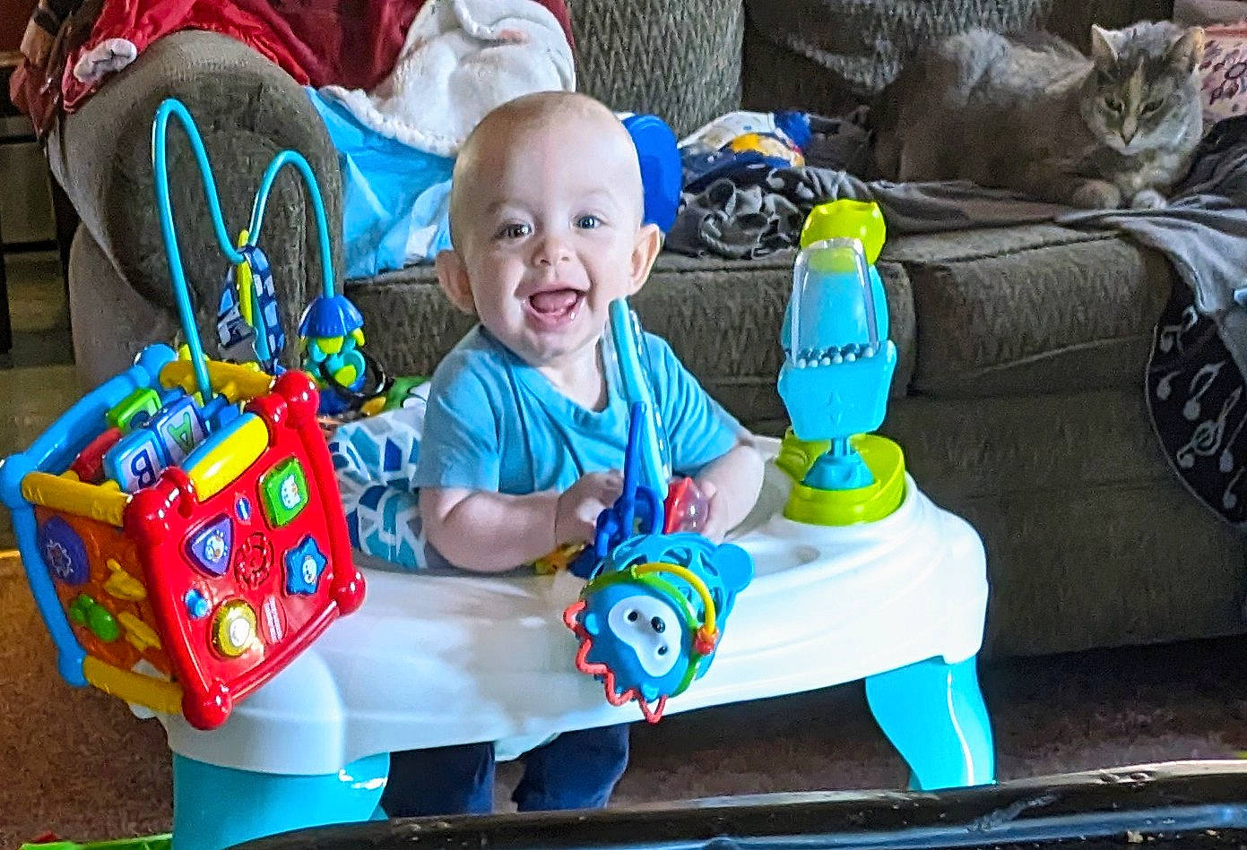 Oliver joined the competition — help win amazing prizes! baby, baby_products, baby_toddler_clothing, bag, child, event, fun, happy, holiday, leisure, luggage_and_bags, person, play, product, sitting, smile, stuffed_toy, textile, toddler, toy