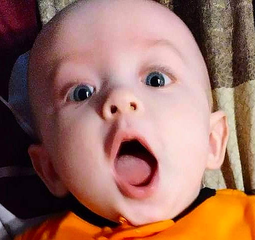 Oliver is registered to the contest to win money with this photo: baby, baby_making_funny_faces, cheek, child, chin, close_up, ear, event, eyebrow, eyelash, fun, happy, iris, lip, mouth, nose, organ, person, skin, surprise