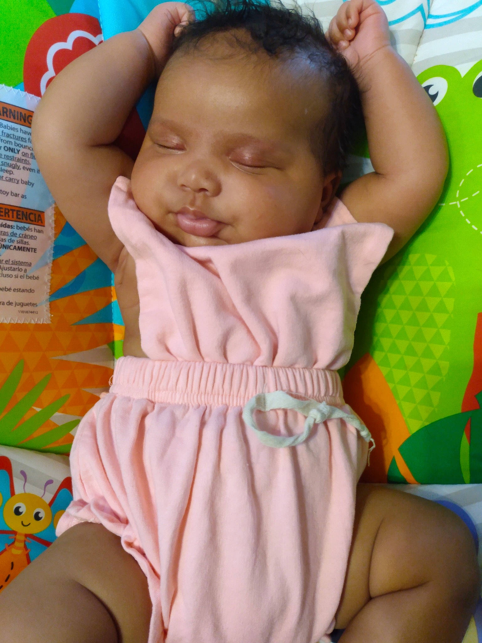 Jessalynn is registered to the contest to win money with this photo: baby, baby_toddler_clothing, beauty, cheek, chin, dress, eyelash, face, finger, happy, linens, neck, person, pink, product, skin, sleeve, smile, textile, thigh