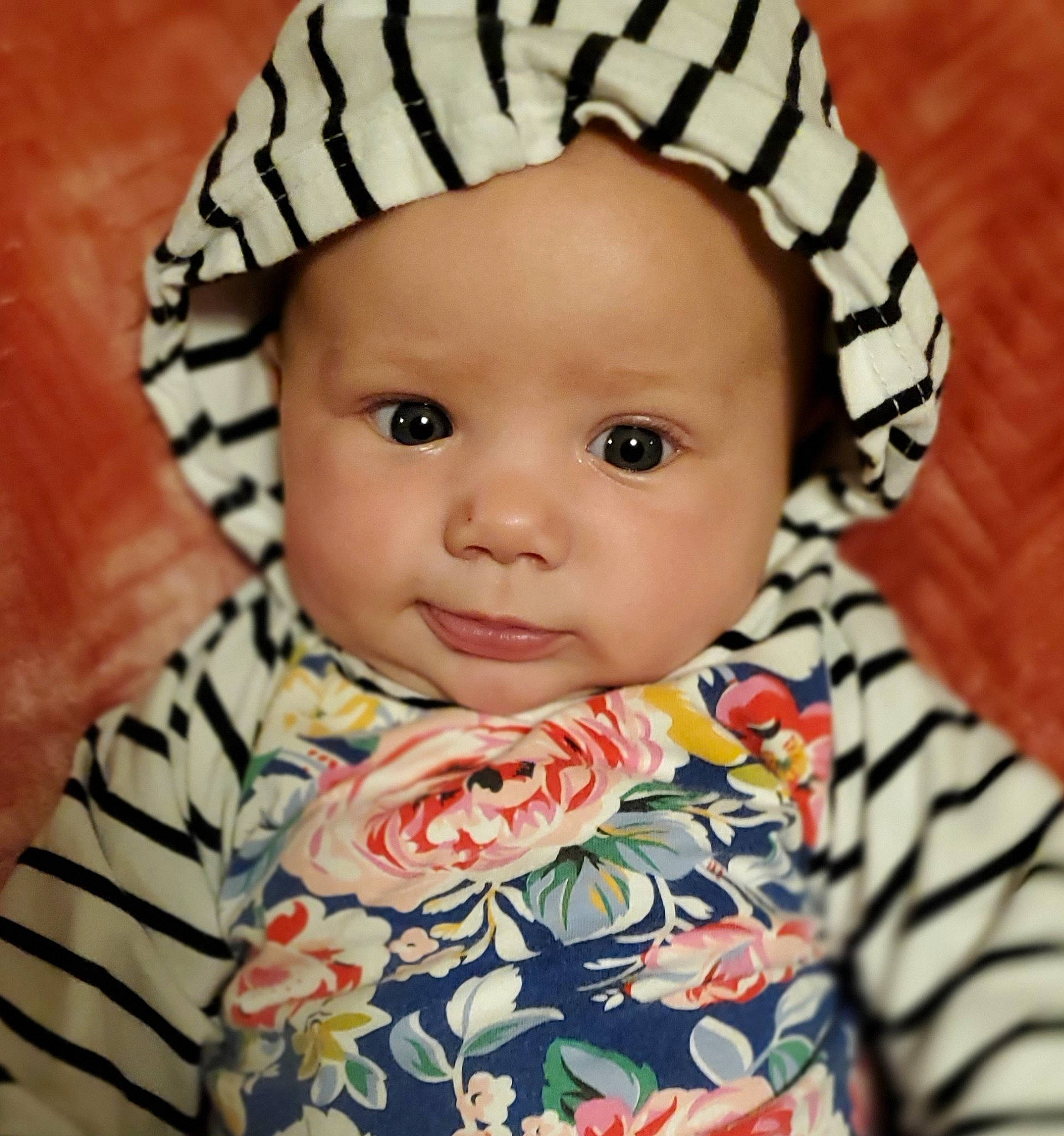 Kehlannii is registered to the contest to win money with this photo: baby, baby_toddler_clothing, cap, cheek, chin, collar, eye, eyebrow, eyelash, face, happy, head, headwear, iris, lip, nose, person, skin, sleeve, smile