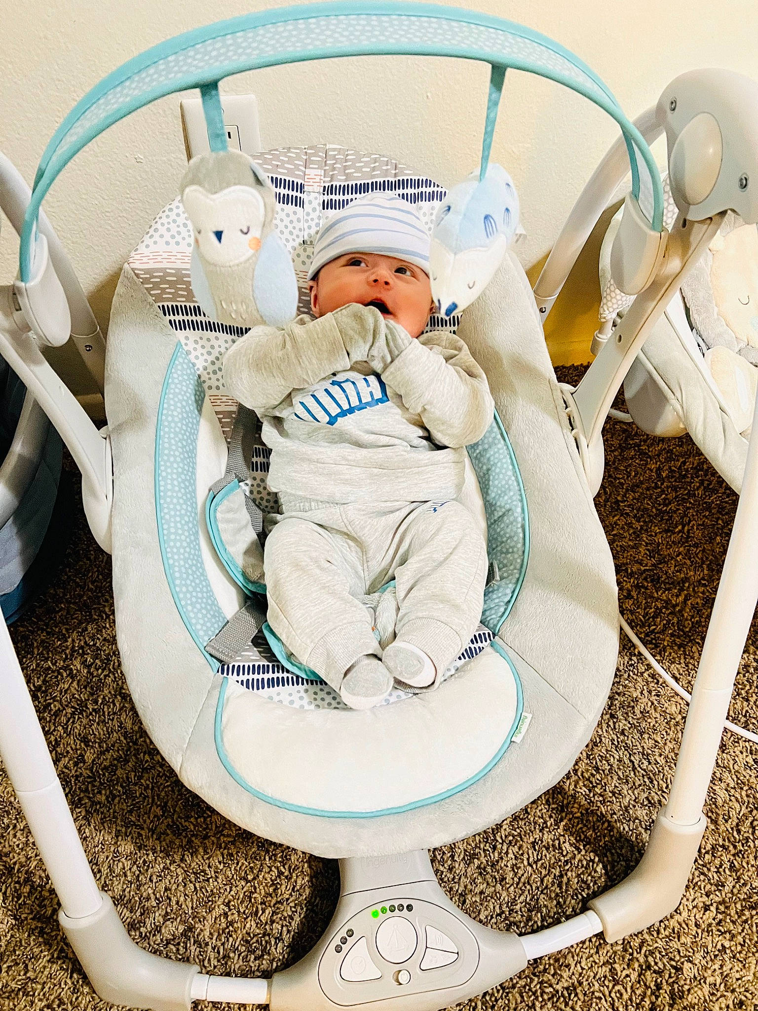 Austin joined the competition — help win amazing prizes! baby_products, baby_safety, baby_sleeping, basket, child, circle, comfort, dishware, event, fashion_accessory, font, hat, headwear, infant_bed, linens, person, porcelain, product, room, serveware
