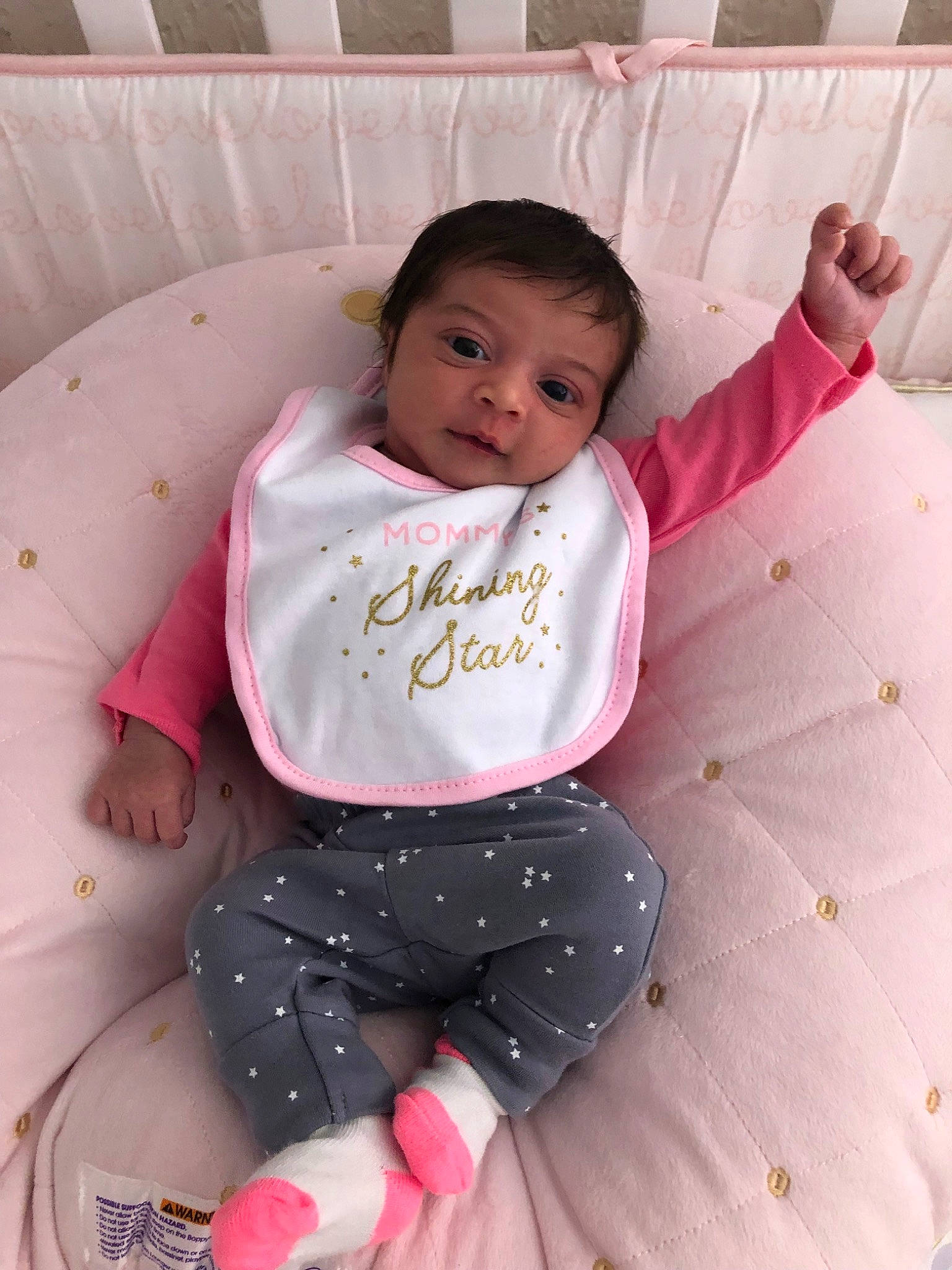 Avery is registered to the contest to win money with this photo: baby, baby_products, baby_toddler_clothing, cheek, child, person, pink, play, product, skin, smile, toddler