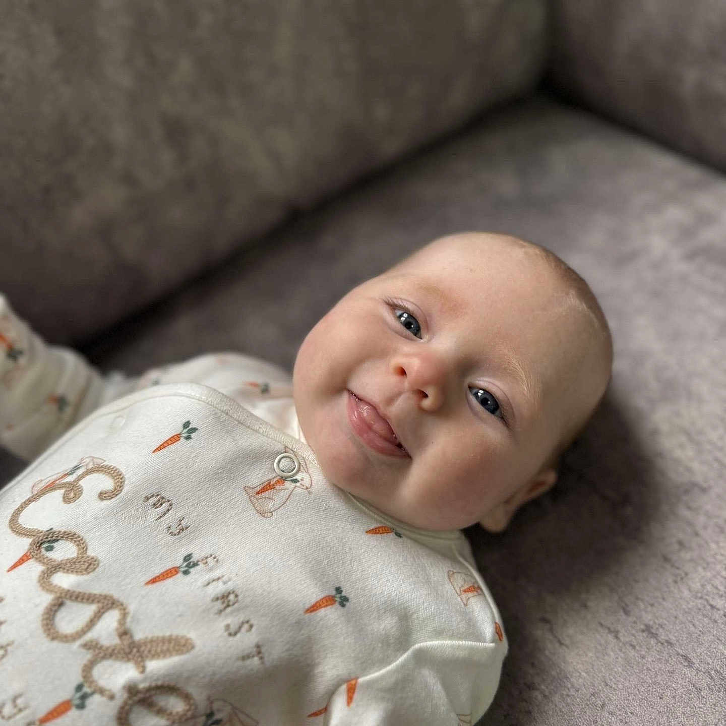 Darci-May joined the competition — help win amazing prizes! baby, babylaughing, clothing, face, happy, head, infantbed, newborn, person, photography, portrait, sleeve, smile