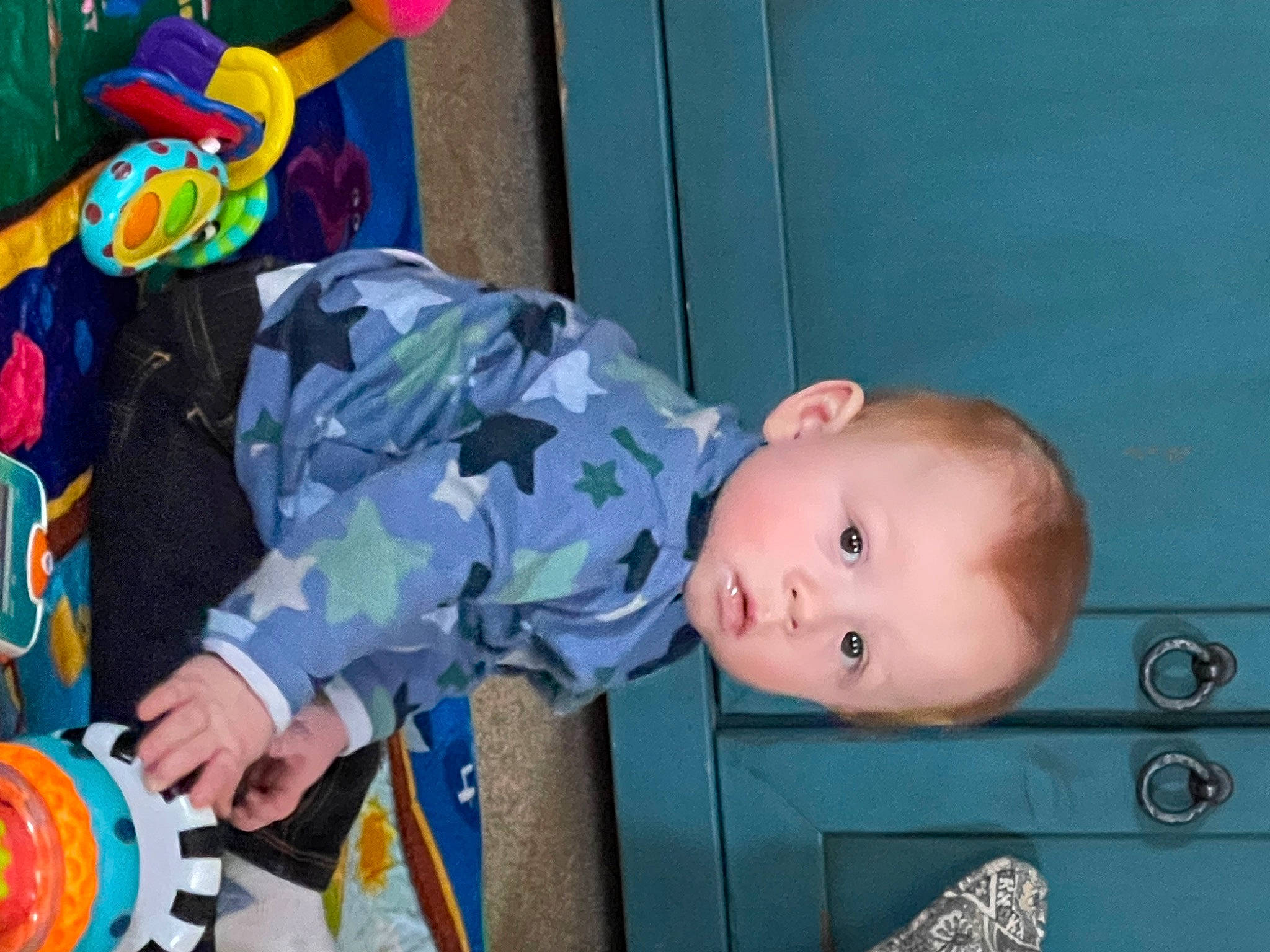 Karson joined the competition — help win amazing prizes! baby, baby_products, baby_toddler_clothing, baby_toys, child, fun, party_supply, person, play, room, sitting, toddler, toy