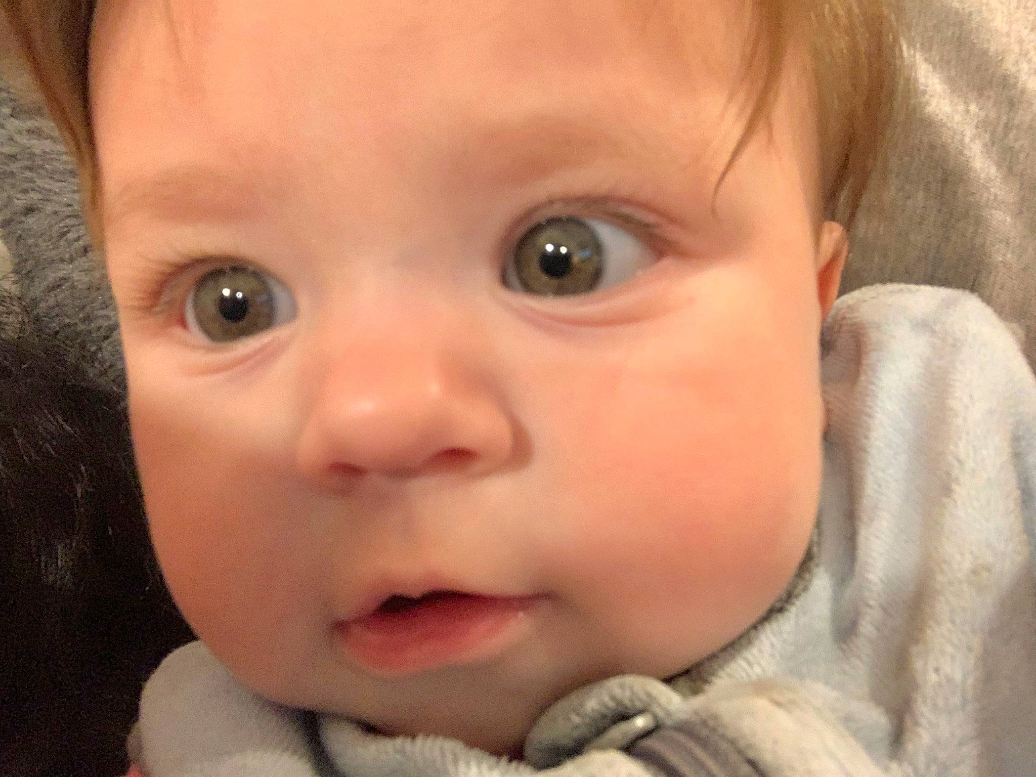 Helena is registered to the contest to win money with this photo: baby, baby_toddler_clothing, cheek, chin, ear, eye, eyebrow, eyelash, face, finger, forehead, happy, head, iris, lip, mouth, nose, person, skin, smile