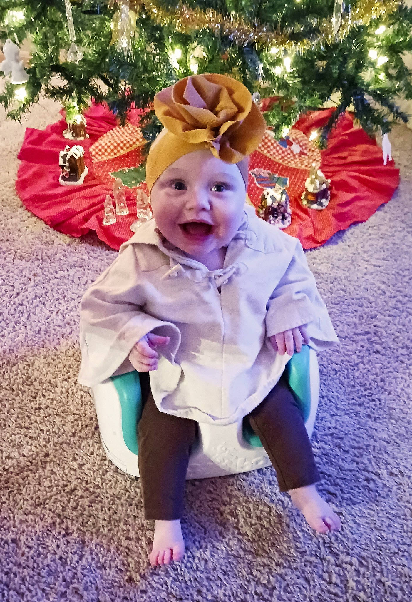 Skarlett is registered to the contest to win money with this photo: child, christmas_decoration, christmas_ornament, event, fun, grass, happy, hat, headwear, holiday, leaf, leisure, person, pink, plant, purple, recreation, smile, spring, textile