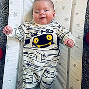 Sofia joined the competition — help win amazing prizes! apparel, baby, babywear, carpet, changing_pad, child, clothing, cute, expression, face, hand, happy, indoors, infant, lying_down, onesie, person, small, smile, star_pattern