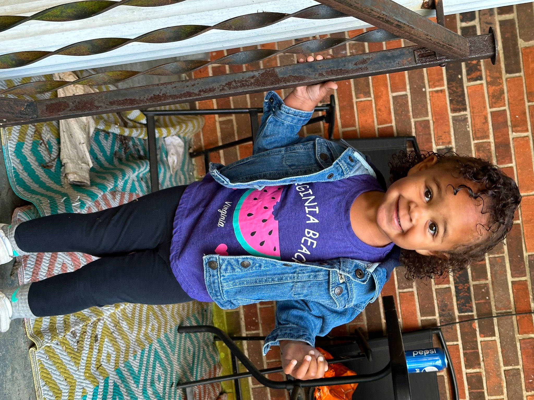 Ava joined the competition — help win amazing prizes! bag, brick, cool, denim, electric_blue, fun, joy, leisure, luggage_and_bags, pattern, person, sleeve, smile, t_shirt, tourism, travel