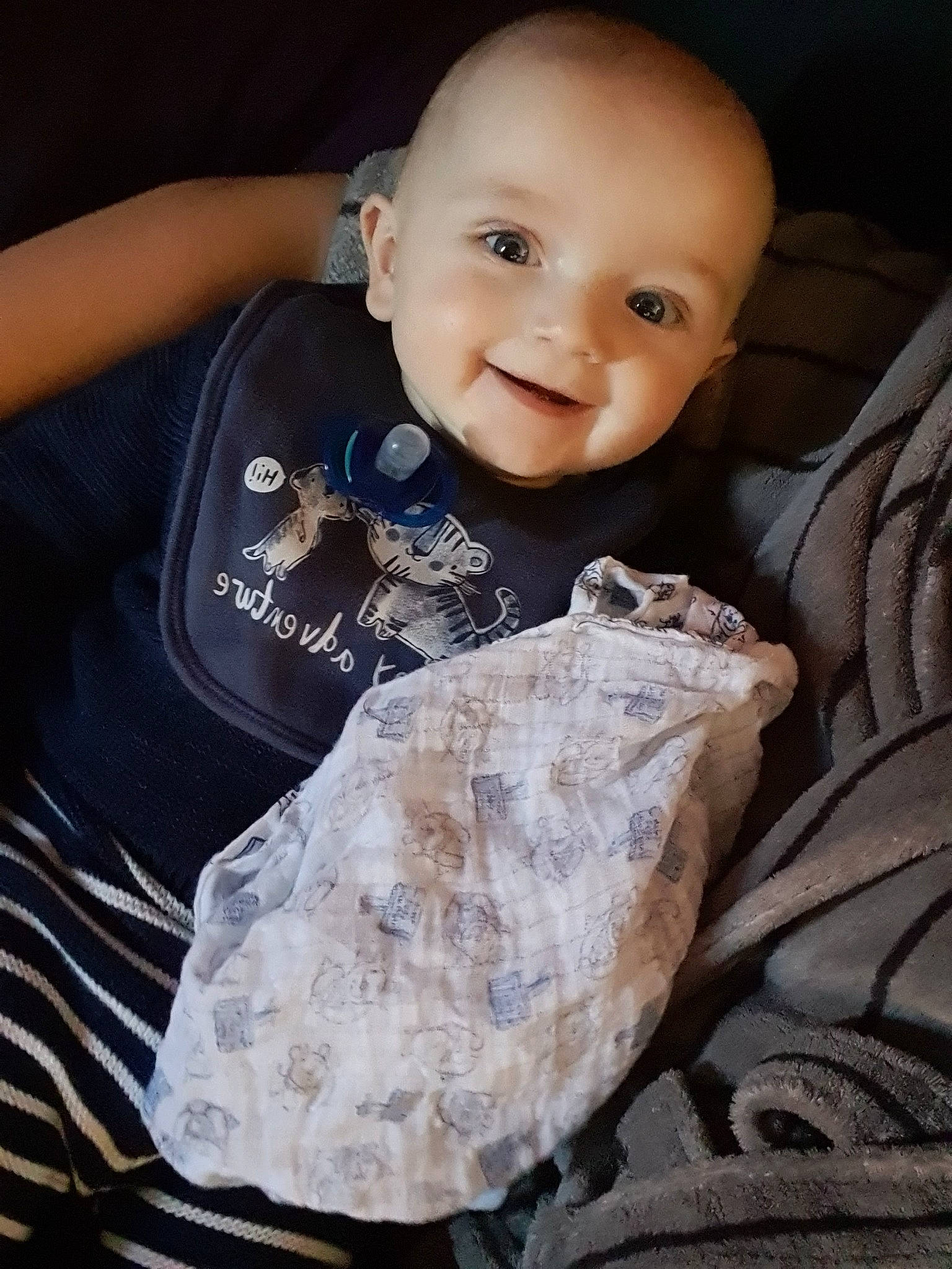 Harlow is registered to the contest to win money with this photo: baby, cheek, child, ear, eye, face, food, head, human, joy, nose, person, sitting, smile, toddler