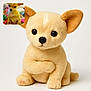 Gunner is registered to the contest to win money with this photo: plush_toy, puppy, dog, stuffed_animal, cute, small_dog, real_dog, blanket, colorful, soft, ears, nose, sitting, toy, pet, animal, fur, closeup, indoor, adorable