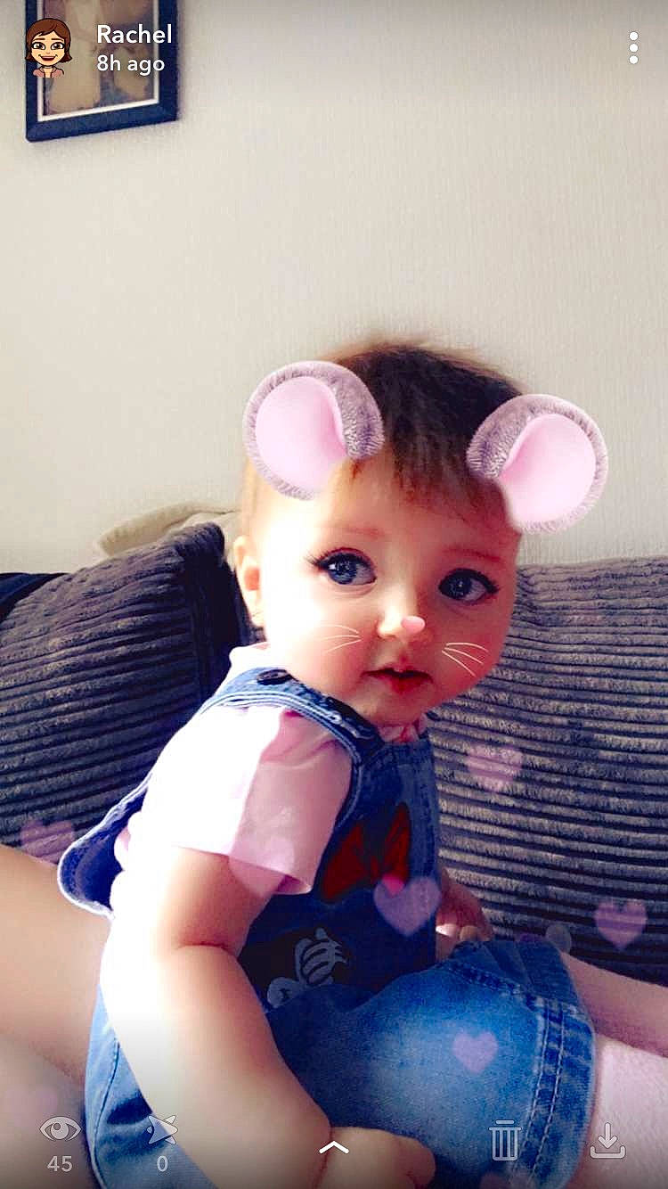 Olivia Grace is registered to the contest to win money with this photo: baby, black_hair, blue, cheek, child, doll, ear, eye, fawn, head, iris, joint, nose, person, pink, skin, toddler, toy