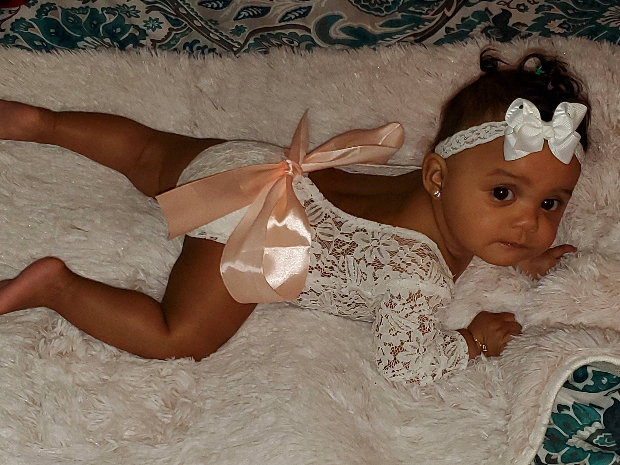 Harmony joined the competition — help win amazing prizes! baby_toddler_clothing, bridal_accessory, child, comfort, costume_hat, dress, embellishment, eyelash, fashion_accessory, hair_accessory, hairstyle, happy, headband, headpiece, headwear, jewellery, person, petal, picture_frame, skin