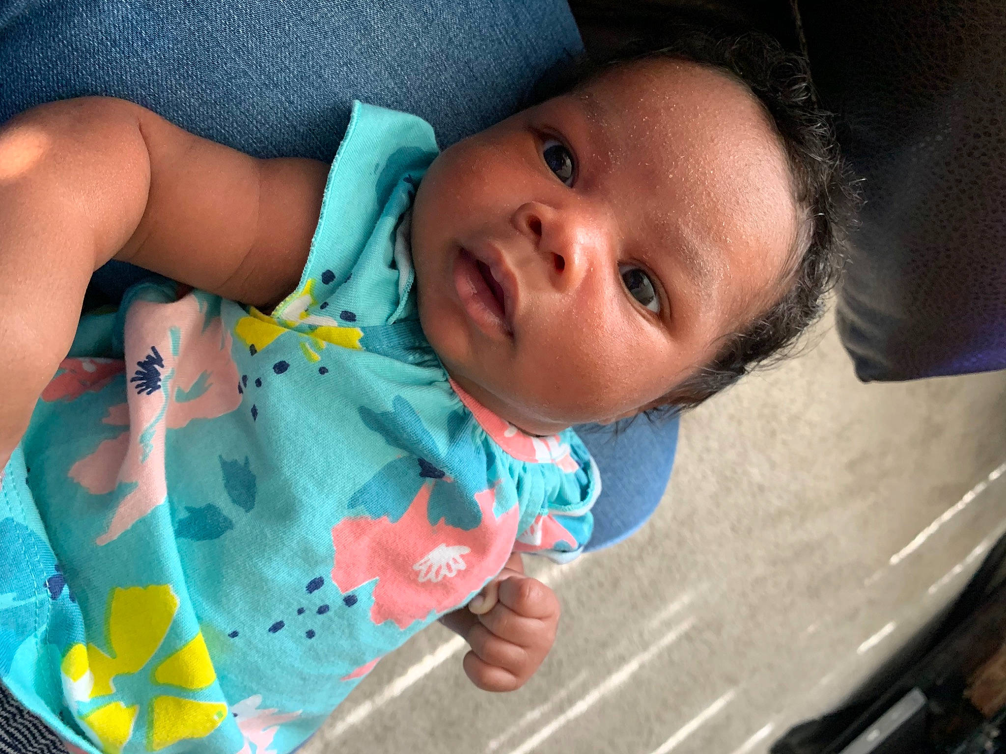 Macy is registered to the contest to win money with this photo: baby, cheek, child, eye, mouth, nose, person, skin, smile, toddler