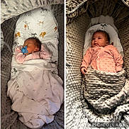 Ocean joined the competition — help win amazing prizes! baby, infant, blanket, pacifier, sleeping, awake, cushion, soft_texture, animal_print, cozy, cute, child, newborn, wrapped, bed, portrait, indoors, pink_clothing, lying_down, collage