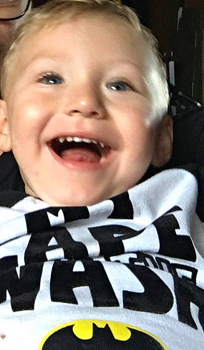 Grant is registered to the contest to win money with this photo: baby, baby_laughing, baby_toddler_clothing, cheek, chin, cool, cosmetic_dentistry, event, eyelash, happy, jaw, laugh, lip, nose, person, sleeve, smile, t_shirt, toddler, tongue