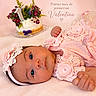 Valentina joined the competition — help win amazing prizes! baby, infant, child, portrait, lying_down, pink_dress, lace, headband, flowers, birthday_cake, celebration, cake, floral_decoration, smiling, eyes_open, indoors, soft_blanket, pastel_colors, close_up, text_overlay