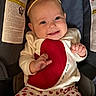 Isadora joined the competition — help win amazing prizes! baby, infant, smiling, headband, bow, car_seat, clothing, heart_pattern, red_hearts, white_outfit, cute, happy, child, portrait, indoor, seat_belt, baby_girl, close_up, person, adorable