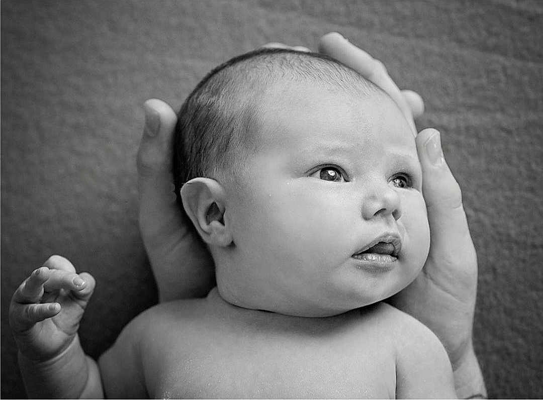 Nova joined the competition — help win amazing prizes! baby, infant, hands, black_and_white, portrait, close_up, newborn, skin, face, expression, cute, child, human, person, head, eyes, mouth, fingers, care, love