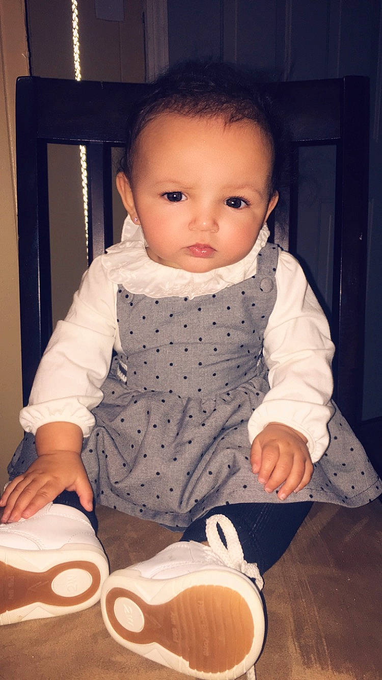 Raeleigh joined the competition — help win amazing prizes! baby, baby_products, baby_toddler_clothing, beauty, cheek, child, eye, person, product, sitting, skin, smile, toddler