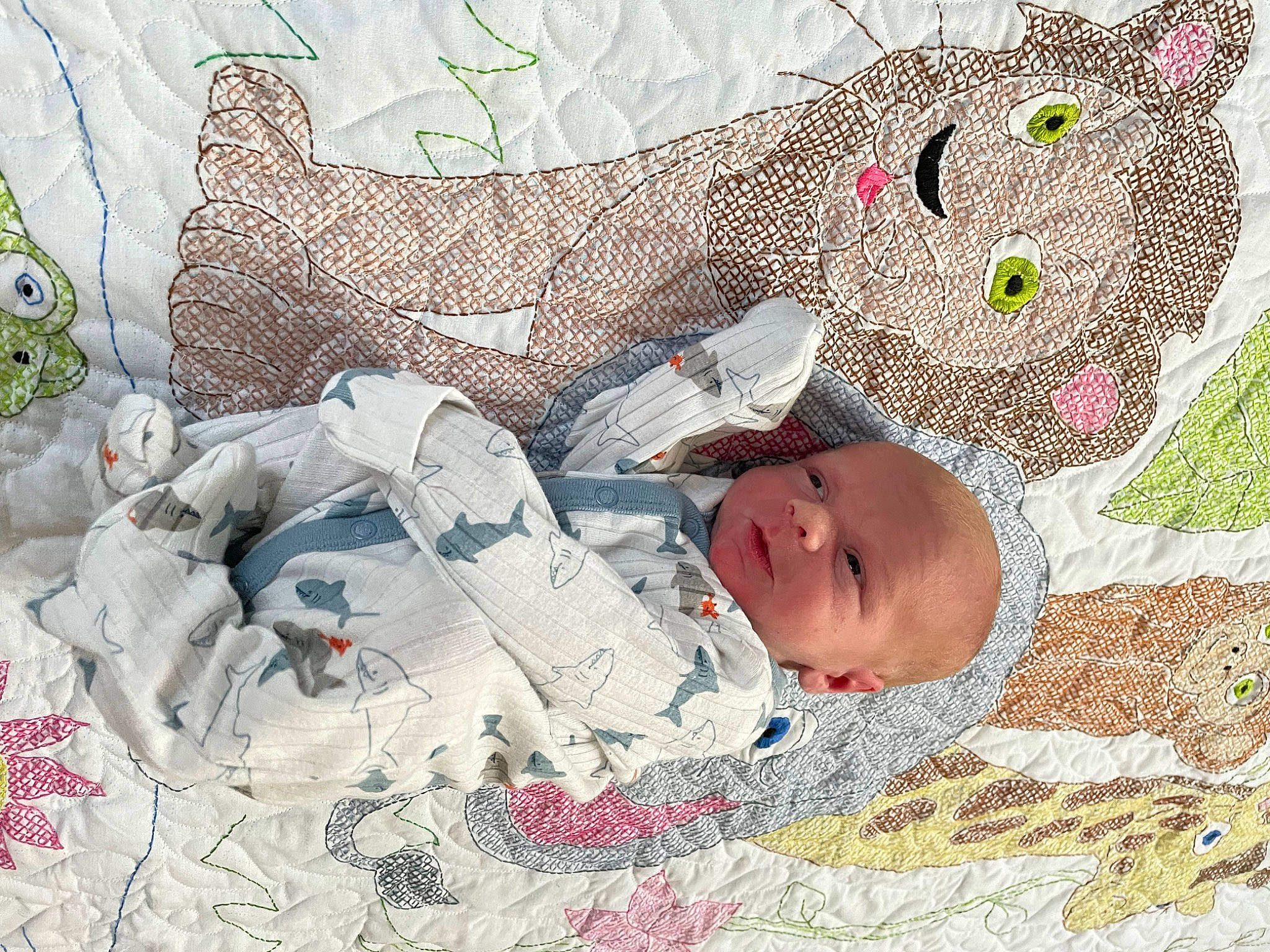 Cooper joined the competition — help win amazing prizes! art, baby, baby_products, baby_sleeping, baby_toddler_clothing, bedding, bedtime, child, comfort, head, linens, mammal, nap, pattern, people_in_nature, person, room, sleep, sleeve, smile