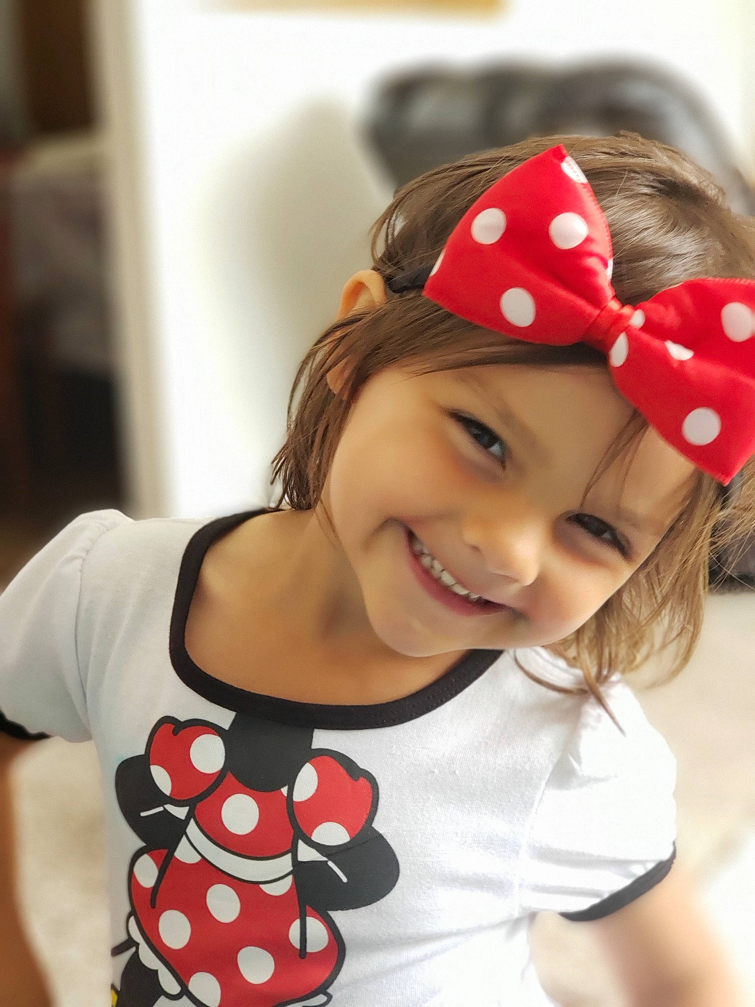 Nellie Facon is registered to the contest to win money with this photo: child, design, ear, fashion_accessory, headgear, headwear, joy, lip, neck, pattern, person, play, polka_dot, red, skin, smile, toddler