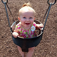 Ava joined the competition — help win amazing prizes! accessories, baby, clothing, face, grass, happy, head, jewelry, nature, necklace, outdoorplayarea, outdoors, park, person, photography, plant, playarea, portrait, swing, toy