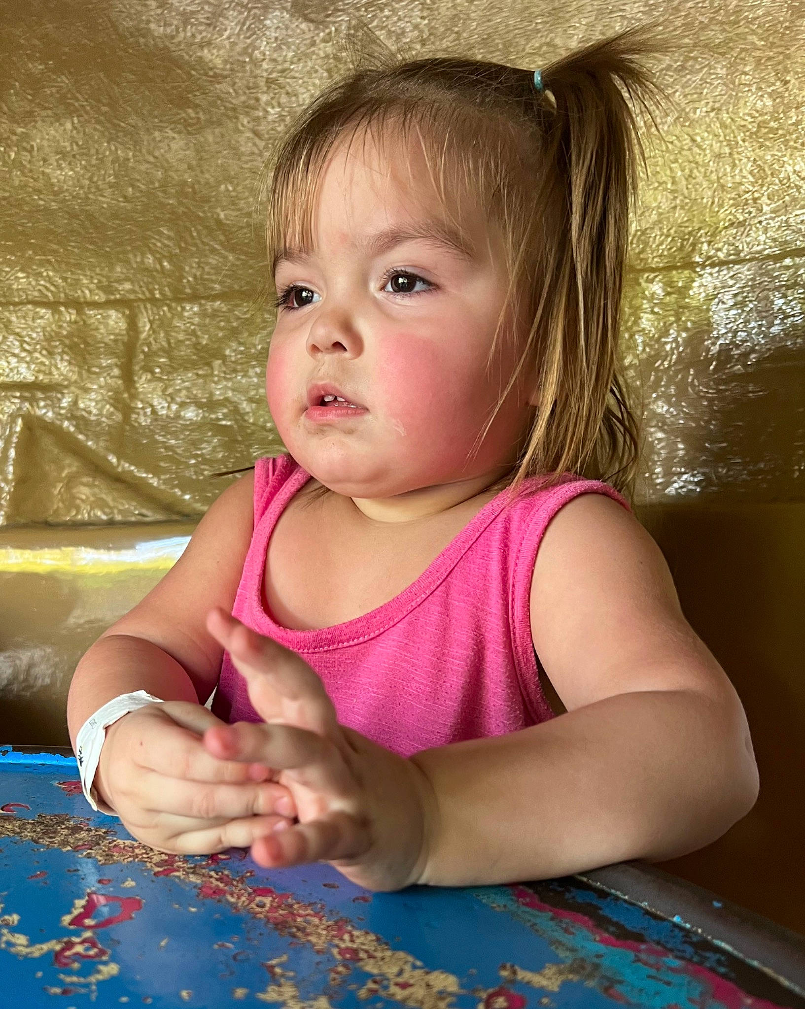 Brianna joined the competition — help win amazing prizes! baby, baby_toddler_clothing, cheek, child, eye, eyelash, fun, grass, happy, head, iris, leisure, lip, nail, nose, person, pink, skin, smile, table