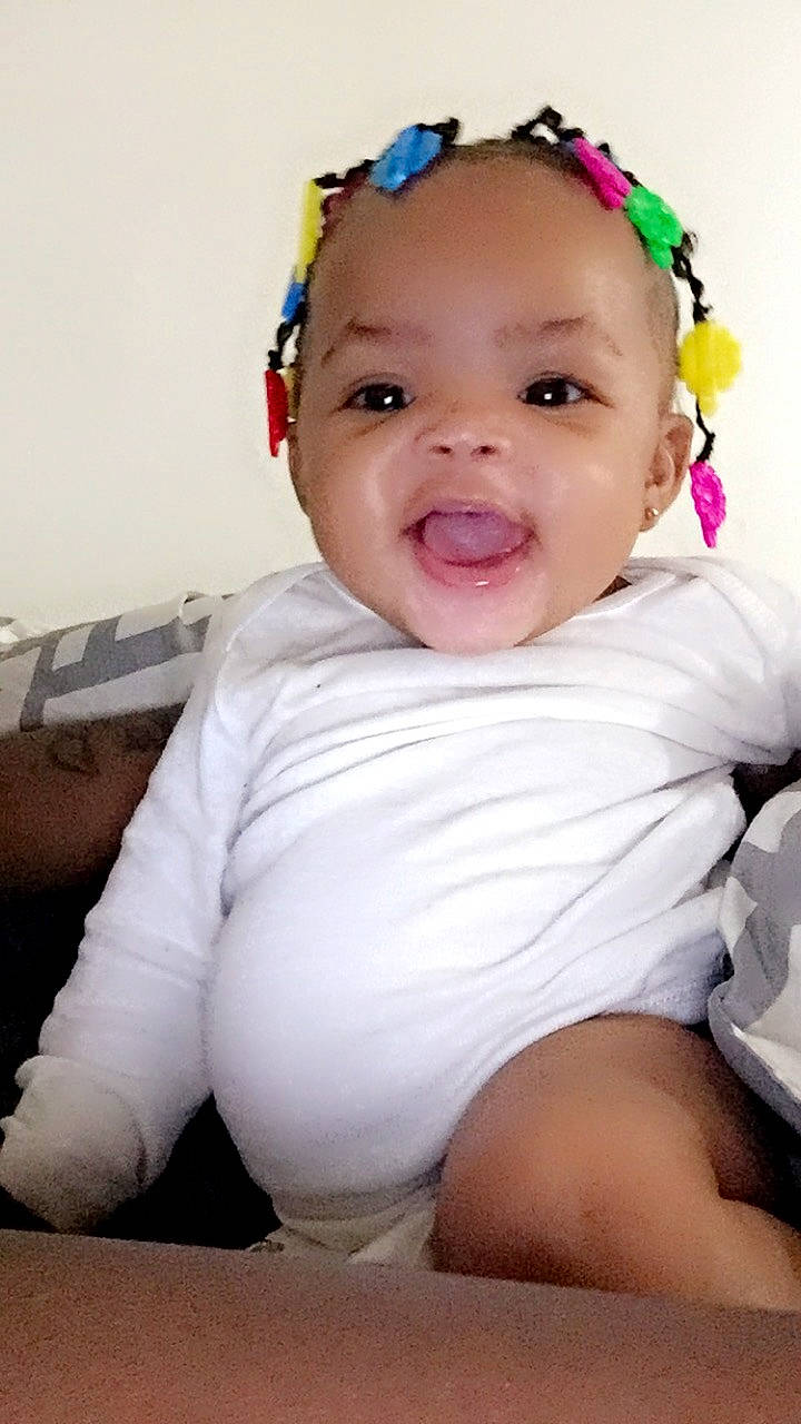 Lashayla joined the competition — help win amazing prizes! baby, baby_toddler_clothing, cheek, child, face, hair_accessory, happy, head, headband, headgear, lip, mouth, nose, person, pink, skin, smile, toddler