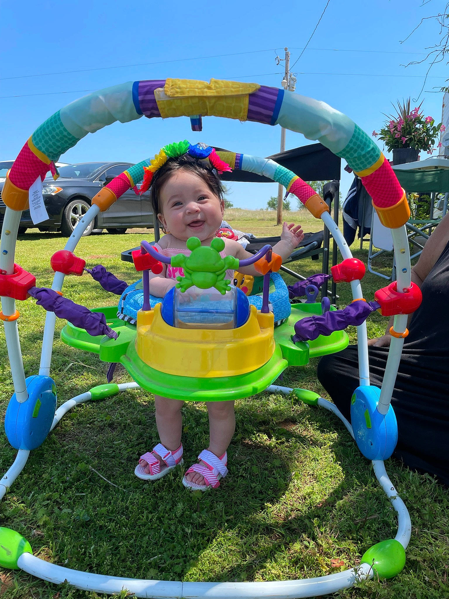 Azariah joined the competition — help win amazing prizes! baby_toddler_clothing, balloon, city, electric_blue, event, fun, grass, happy, leisure, outdoor_play_equipment, party_supply, person, playground, recreation, shorts, sky, t_shirt, tire, toddler, toy