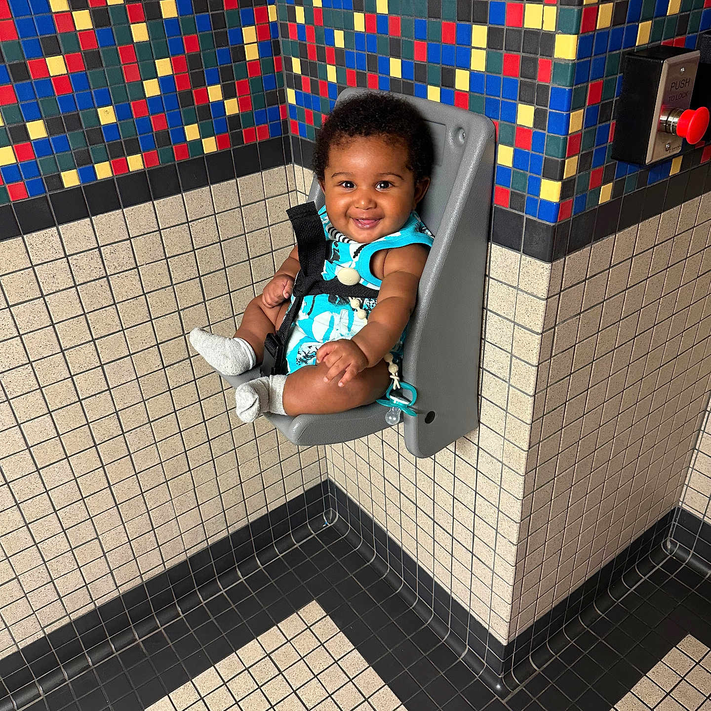 Charles joined the competition — help win amazing prizes! architecture, baby, basin, building, clothing, cream, dessert, face, food, head, hosiery, indoors, outdoors, person, photography, portrait, shelter, sitting, sock, tile