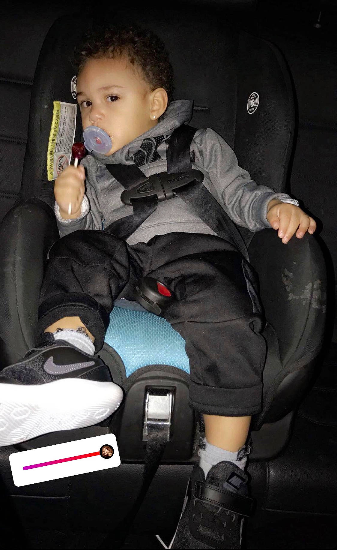 Jule joined the competition — help win amazing prizes! auto_part, car_seat, child, person, seat_belt, toddler