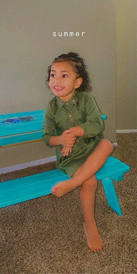 Araya joined the competition — help win amazing prizes! ankle, aqua, baby_toddler_clothing, barefoot, ear, eye, foot, hair, hairstyle, human_leg, iris, joy, laugh, mouth, nose, person, sitting, teal, thigh, toddler
