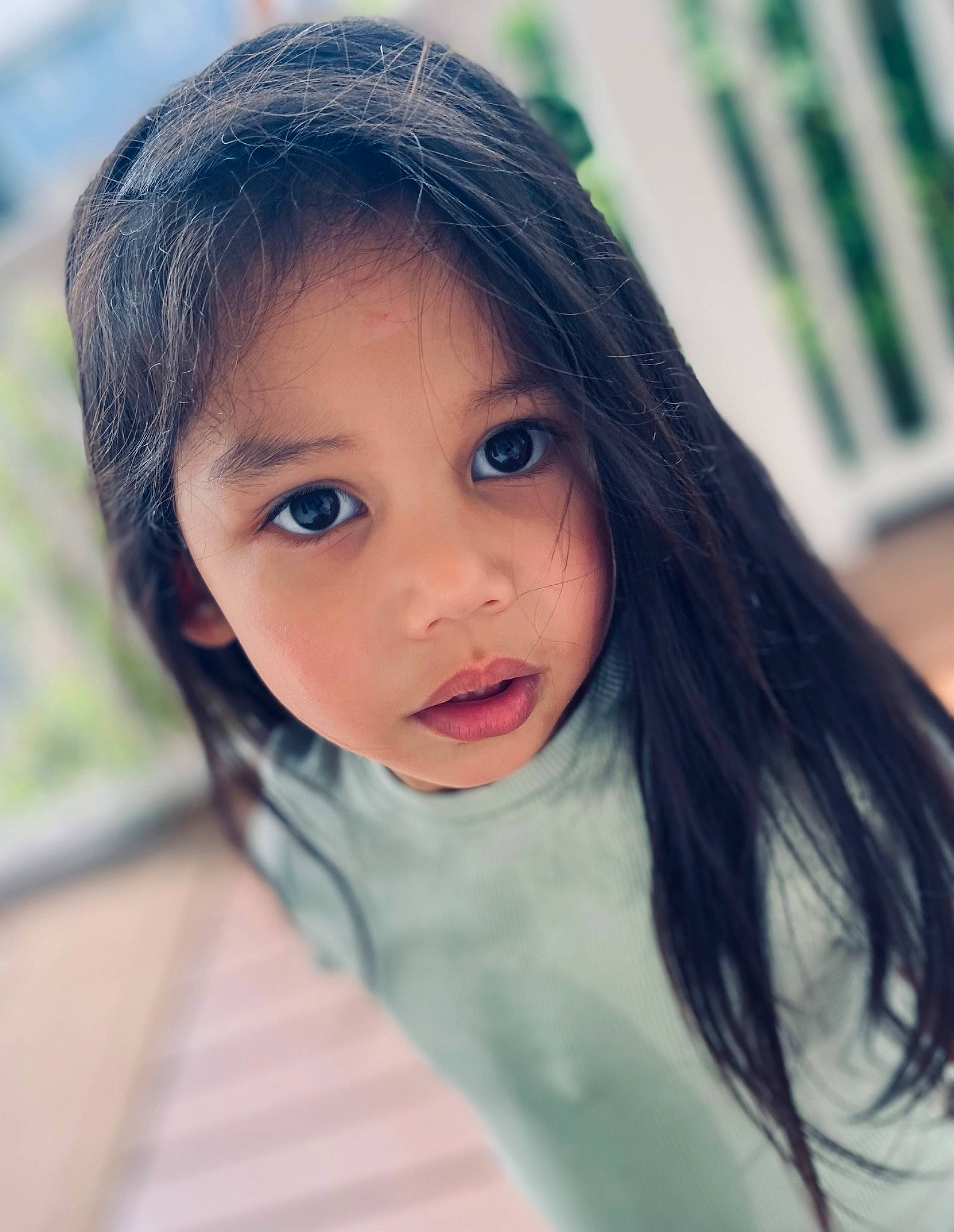 Natalia joined the competition — help win amazing prizes! black_hair, brown_hair, child, chin, close_up, eyebrow, eyelash, face, flash_photography, grass, happy, iris, layered_hair, lip, long_hair, nose, people_in_nature, person, skin, tree