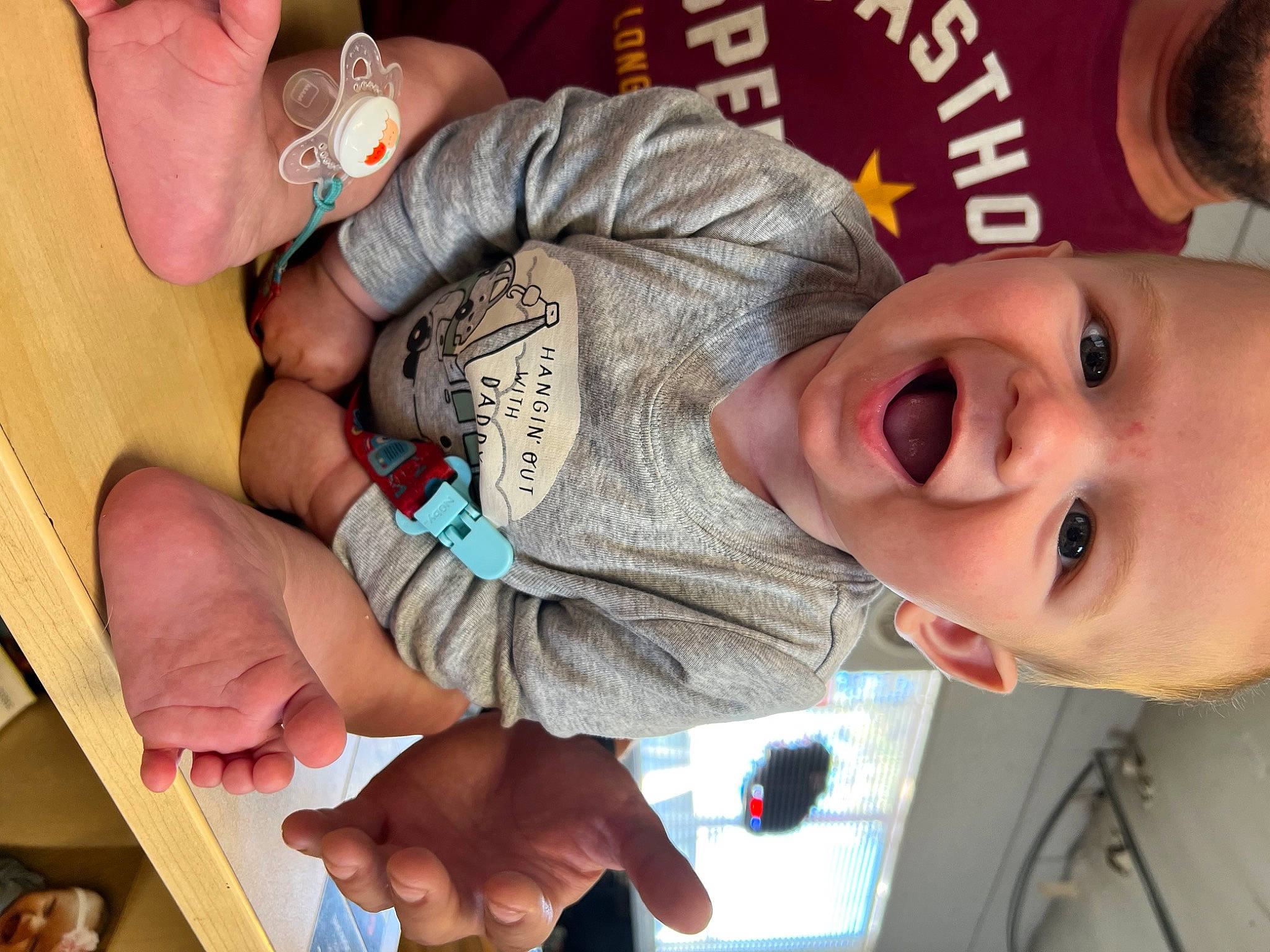 Gregory joined the competition — help win amazing prizes! baby, baby_toddler_clothing, cheek, child, finger, fun, gesture, hand, happy, mouth, nail, nose, organ, person, product, skin, sleeve, smile, thumb, toddler