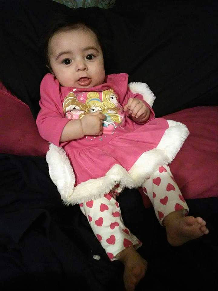 Josselyn joined the competition — help win amazing prizes! child, day, girl, infant, iris, lap, leg, person, pink, product, sitting, skin, smile, textile, toddler, toy