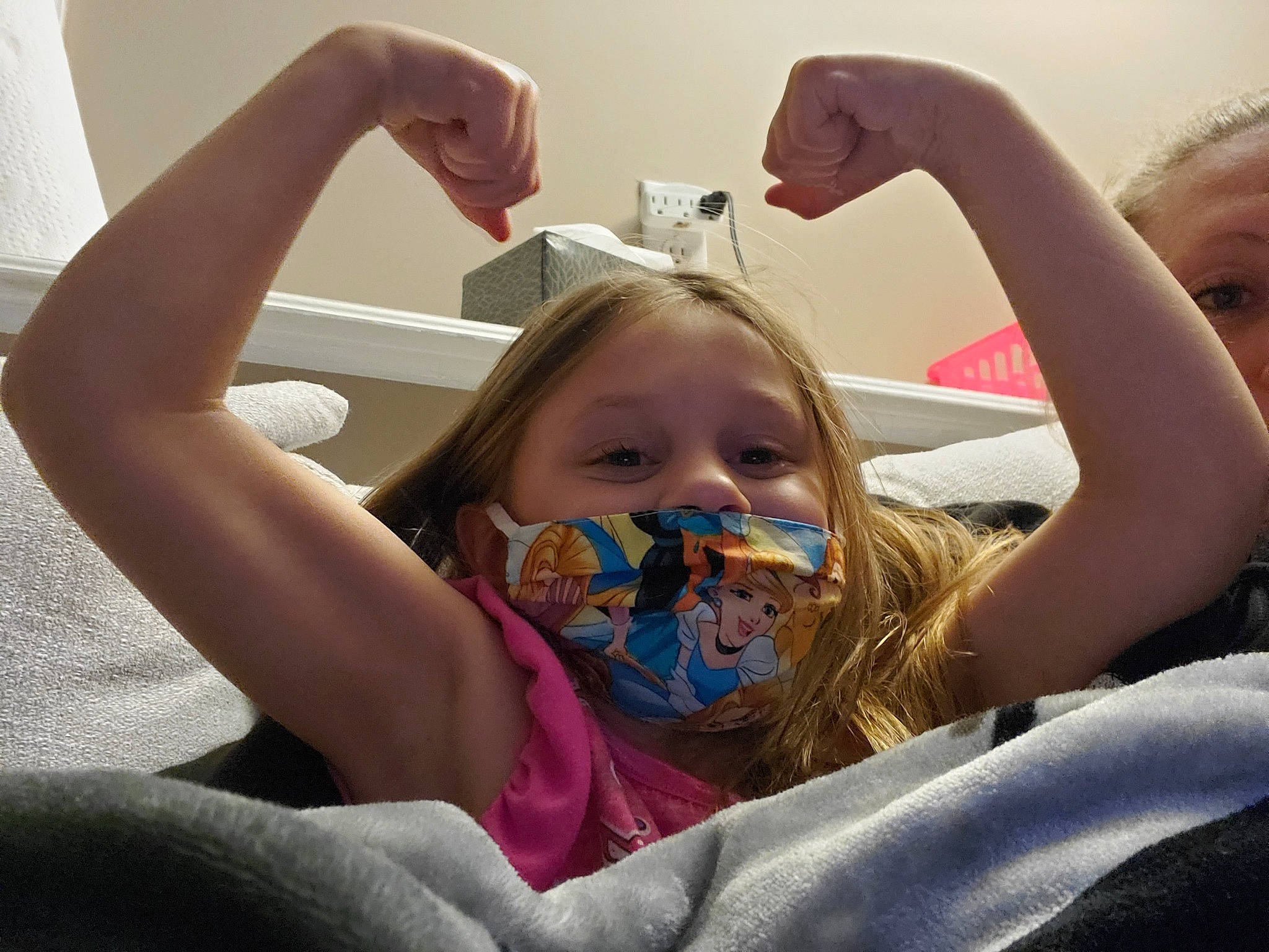 Mckenzie joined the competition — help win amazing prizes! arm, child, fun, mouth, neck, person