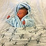 Myles is registered to the contest to win money with this photo: newborn, baby, sleeping, blanket, blue_robe, zebra_print, bedspread, infant, cozy, cute, tucked_in, resting, soft, indoors, child, portrait, peaceful, small_hands, head, face