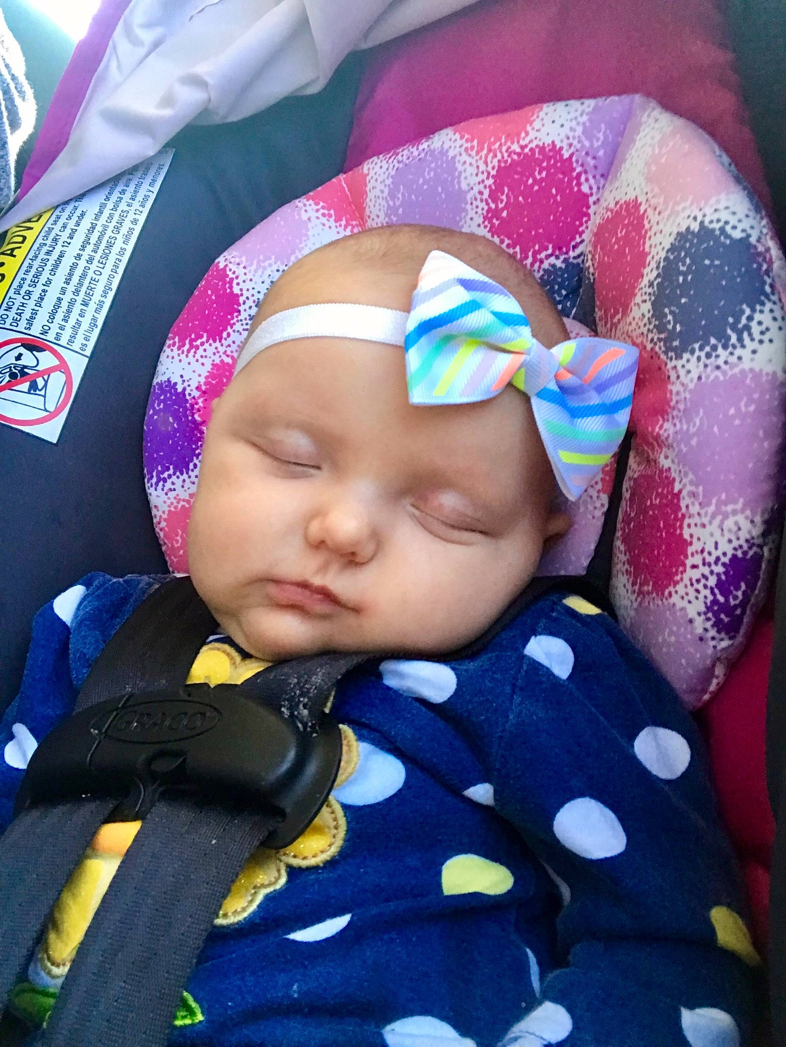 Adalina is registered to the contest to win money with this photo: baby, baby_products, cheek, child, hair_accessory, head, headgear, lip, person, pink, product, skin, textile, toddler