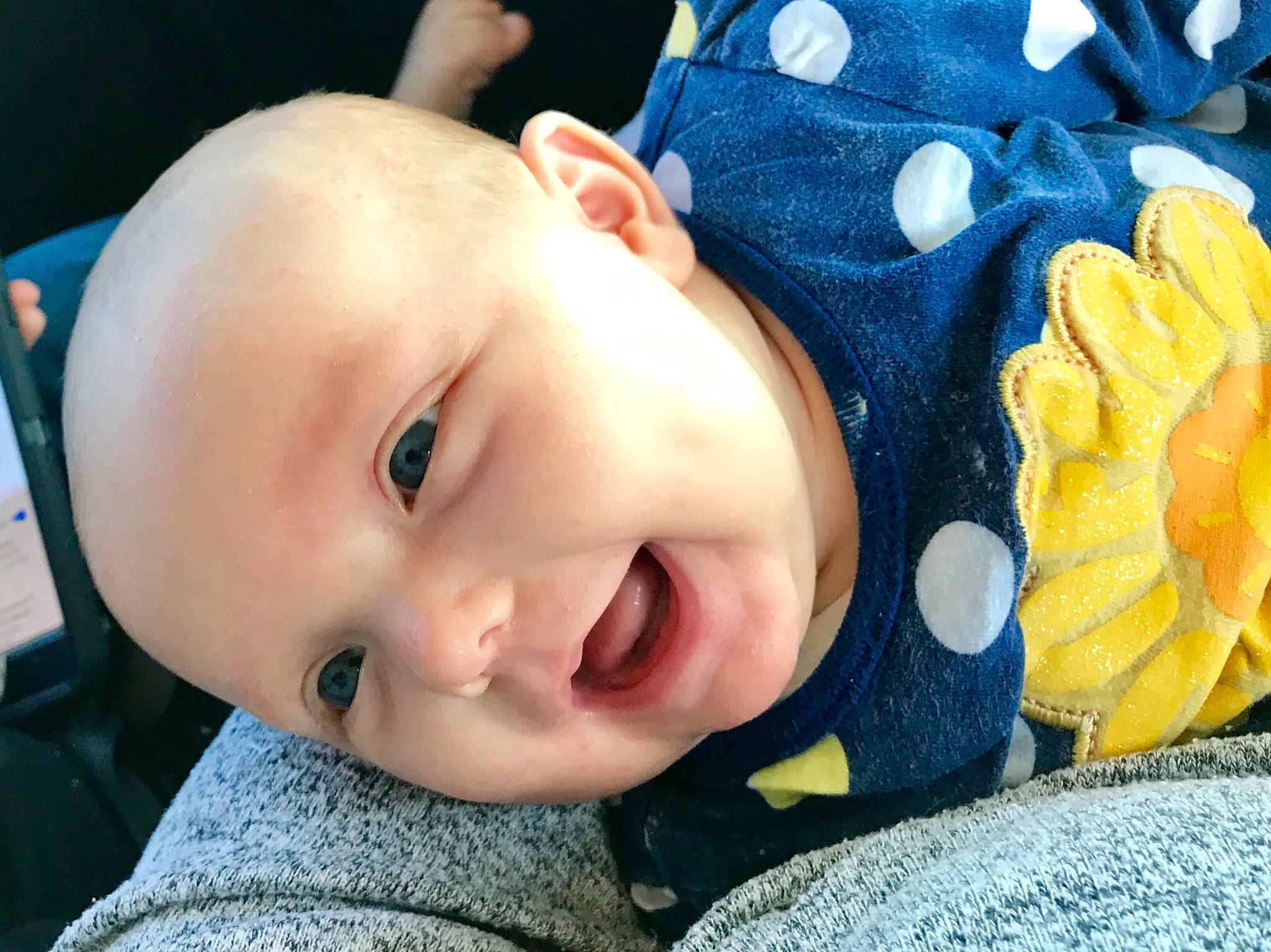 Adalina joined the competition — help win amazing prizes! baby, cheek, child, ear, eye, face, flower, happy, head, mouth, nose, person, plant, skin, smile, toddler, yellow