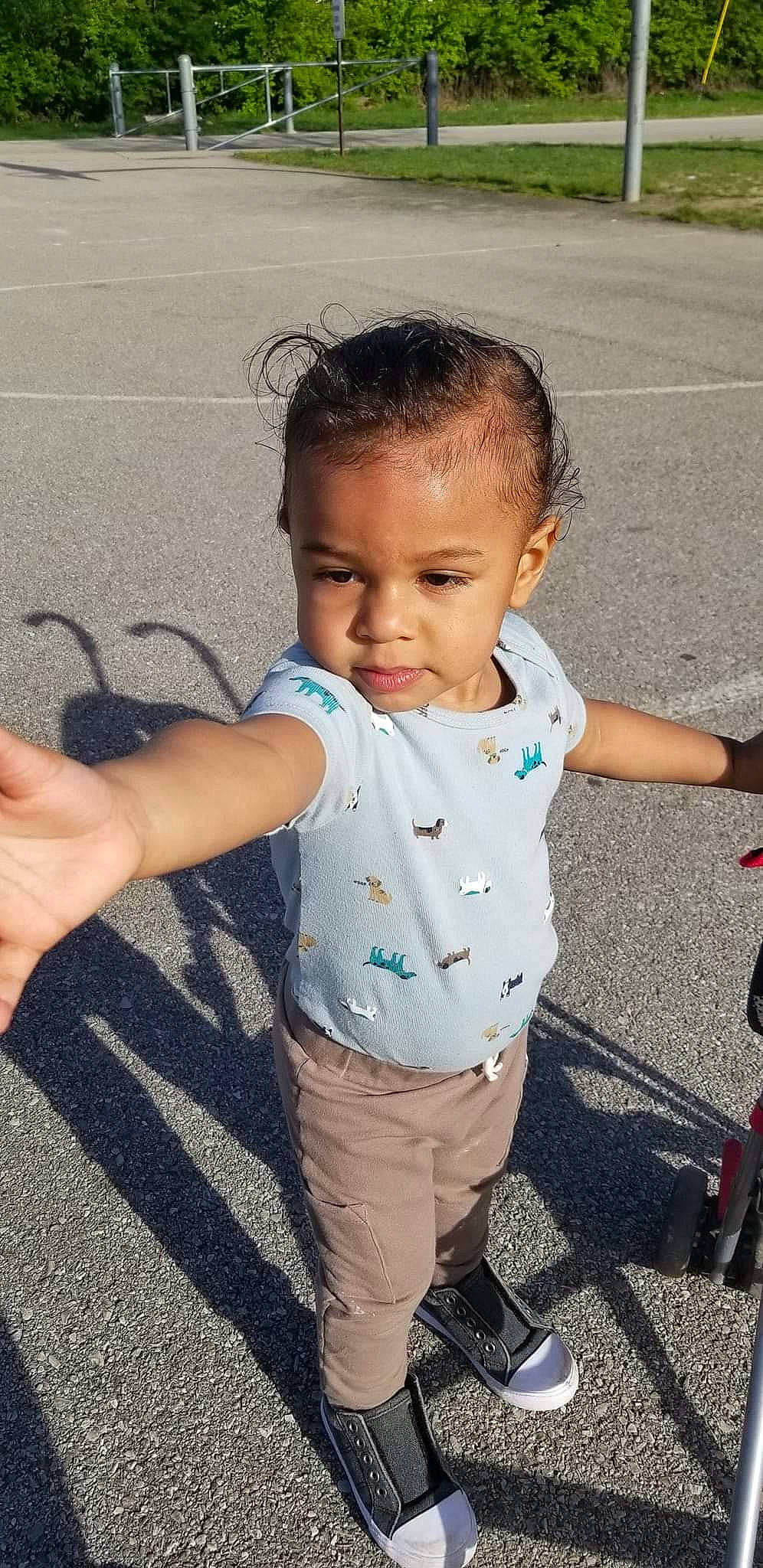 Ozias joined the competition — help win amazing prizes! baby, baby_toddler_clothing, cheek, chin, eye, facial_expression, finger, gesture, grass, hair, hand, happy, head, iris, joint, lip, nose, person, skin, sleeve