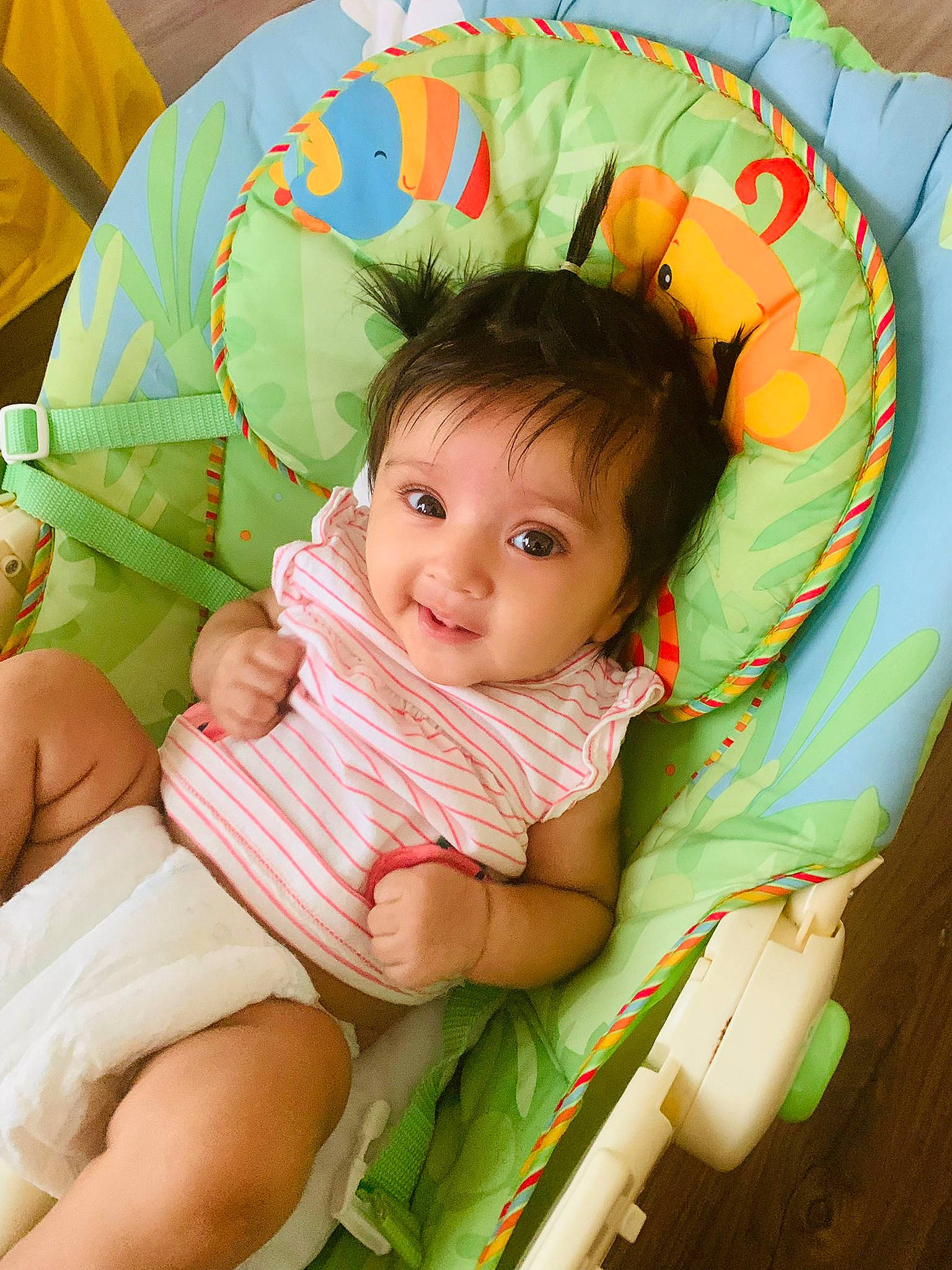 Sadhika is registered to the contest to win money with this photo: baby, baby_products, baby_toddler_clothing, cheek, child, comfort, fun, happy, head, iris, lap, leisure, mouth, organ, person, product, skin, smile, snapshot, textile