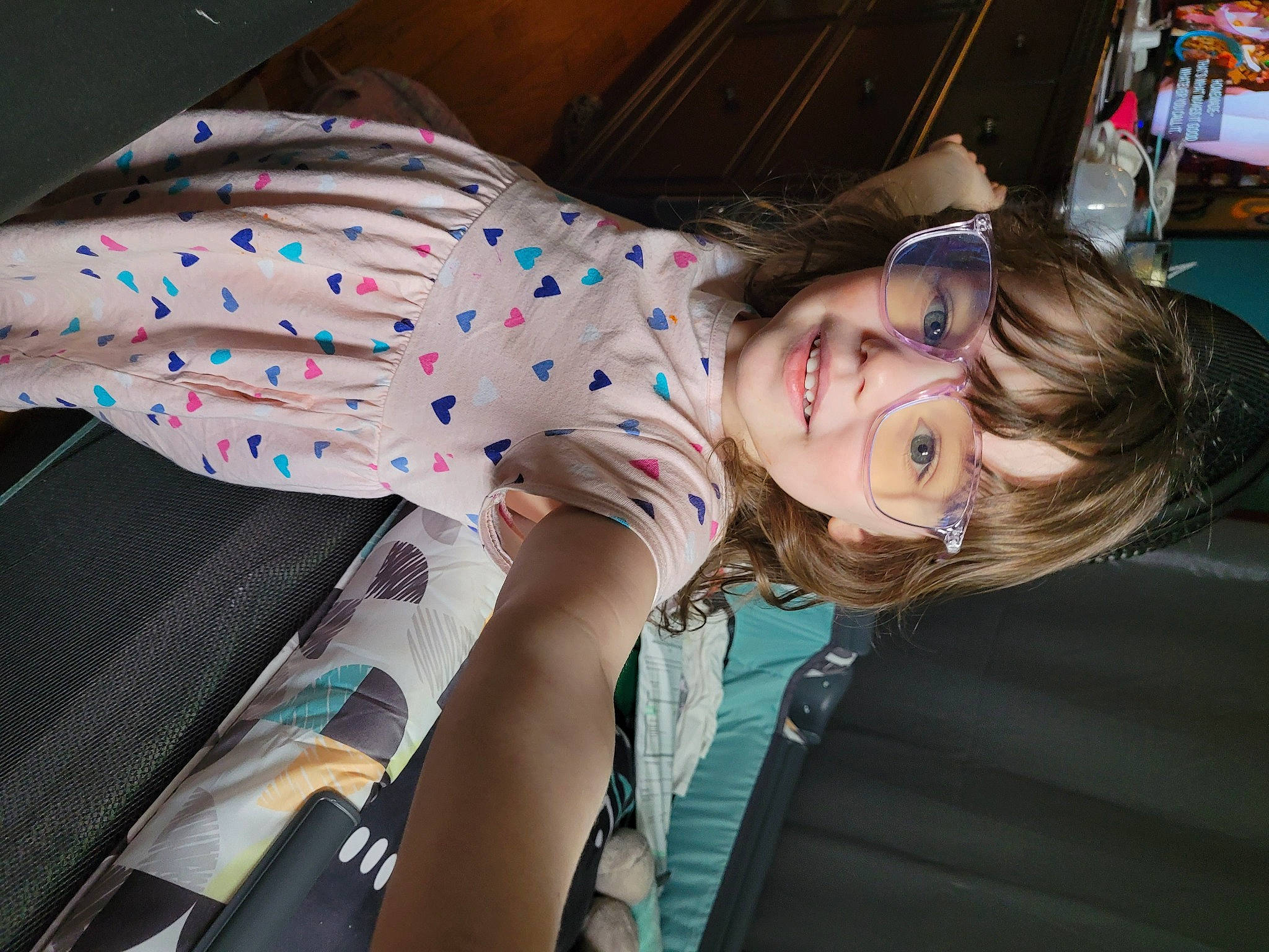 Faylen joined the competition — help win amazing prizes! black_hair, child, elbow, electric_blue, eyewear, flash_photography, fun, human_leg, joy, leisure, mouth, pattern, person, plaid, shoulder, sitting, street_fashion, t_shirt, thigh, toddler