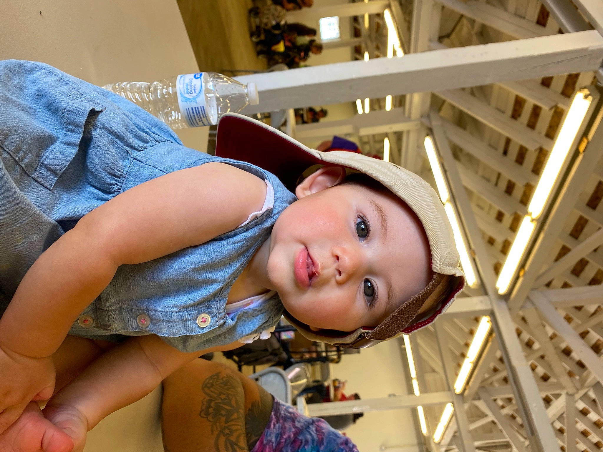 Sapphira joined the competition — help win amazing prizes! abdomen, chest, child, denim, elbow, fun, happy, hat, headwear, human_leg, knee, leisure, mouth, person, portrait_photography, sitting, t_shirt, thigh, toddler, trunk