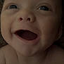 baby, smiling, face, closeup, child, infant, eyes, mouth, skin, joy, happiness, portrait, expression, cute, head, young, cheeks, human, emotion, childhood