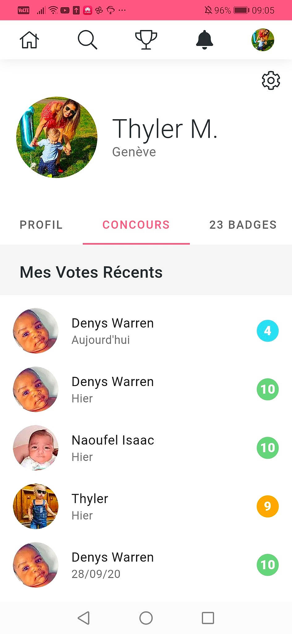 Thyler a rejoint le concours — aidez-le/la à gagner de superbes lots ! person, text