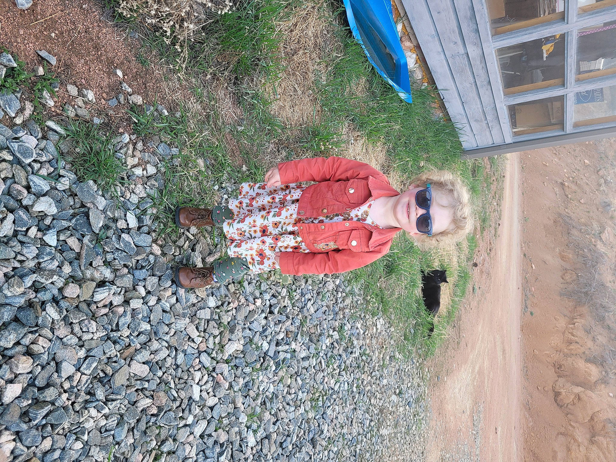 Elora joined the competition — help win amazing prizes! asphalt, child, concrete, fun, grass, human_leg, landscape, leisure, pattern, pedestrian, people_in_nature, person, plant, road_surface, shadow, sidewalk, soil, sunglasses, toddler, tree