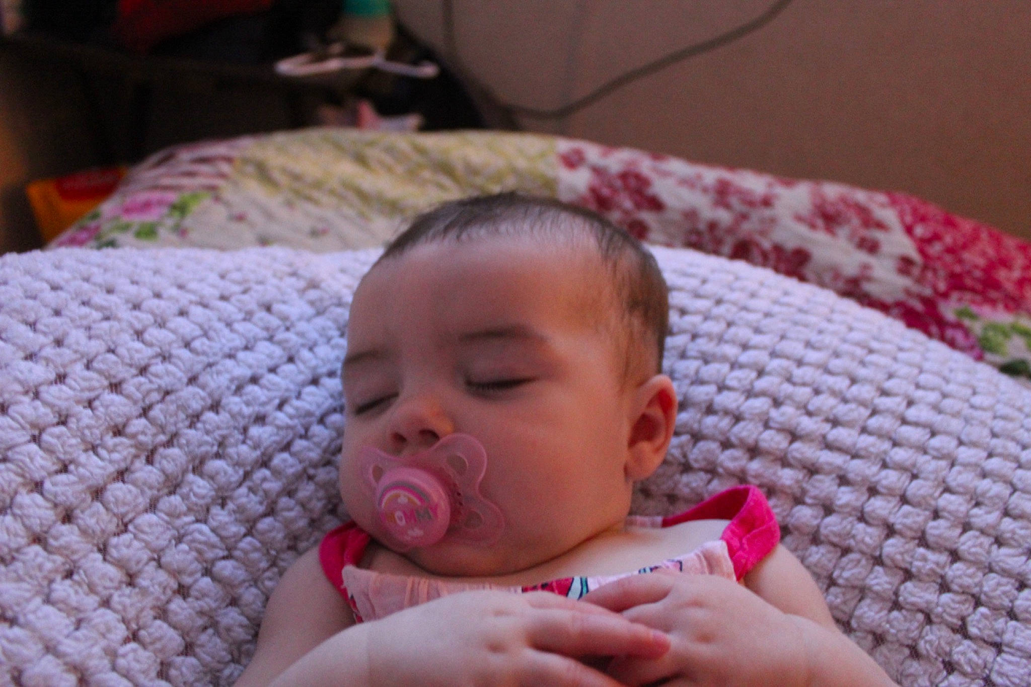 Richelle is registered to the contest to win money with this photo: baby, baby_toddler_clothing, cheek, child, comfort, eye, eyebrow, face, grass, happy, head, iris, linens, lip, nail, nose, person, pink, skin, textile